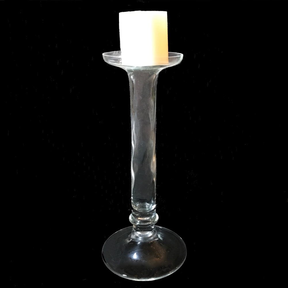 Tall Glass 14 Inch Candle Holder